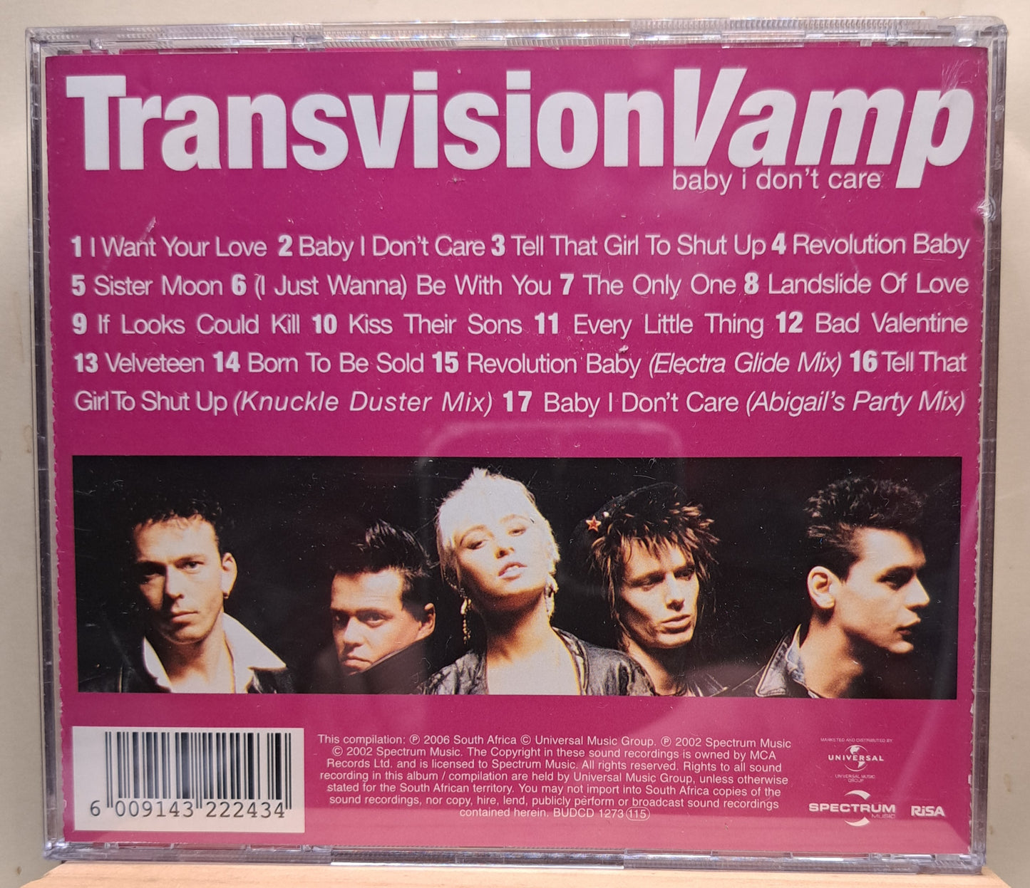 Transvision Vamp - Baby I don't care (cd)