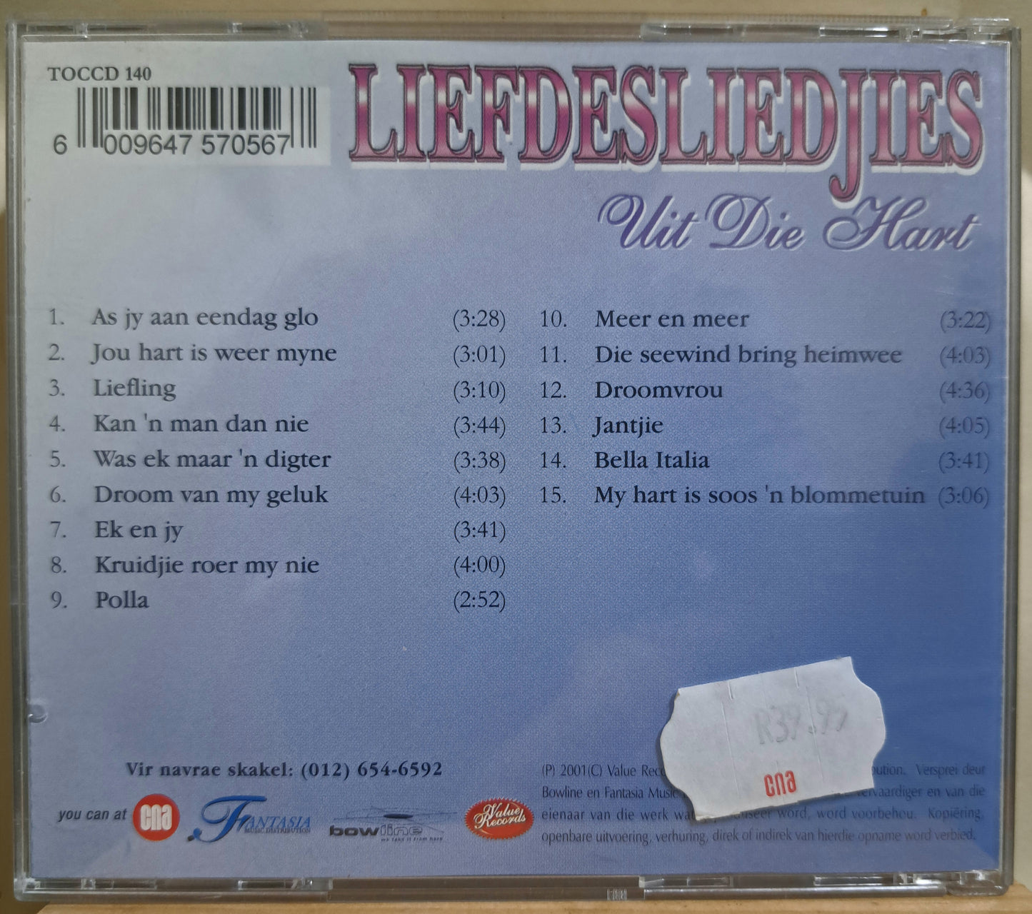Liefdesliedjes - Uit die hart (cd)