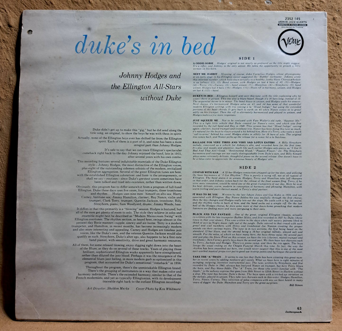 Johnny Hodges and the Ellington All-Stars - Duke's in bed