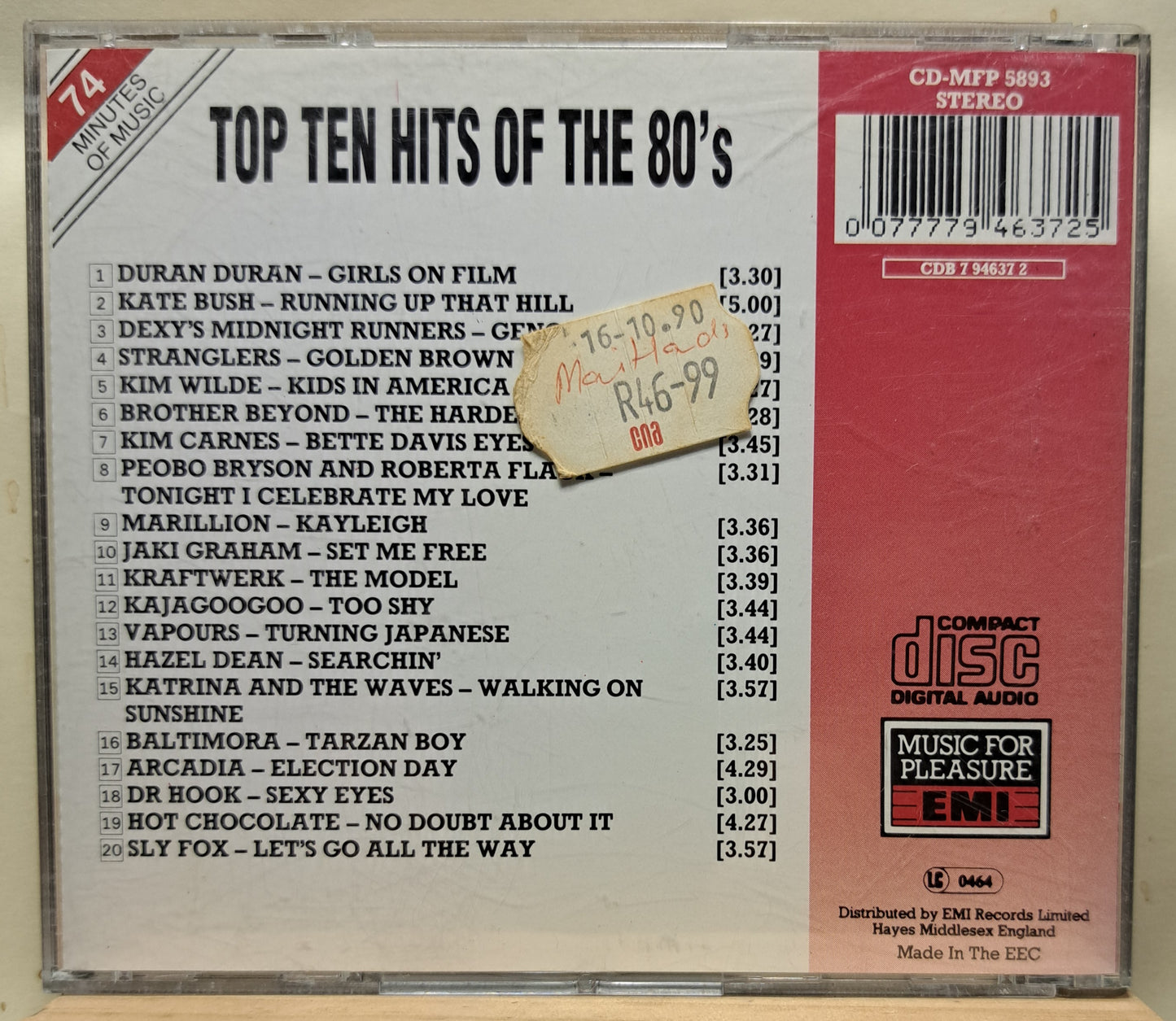 Top ten hits of the 80's (cd)