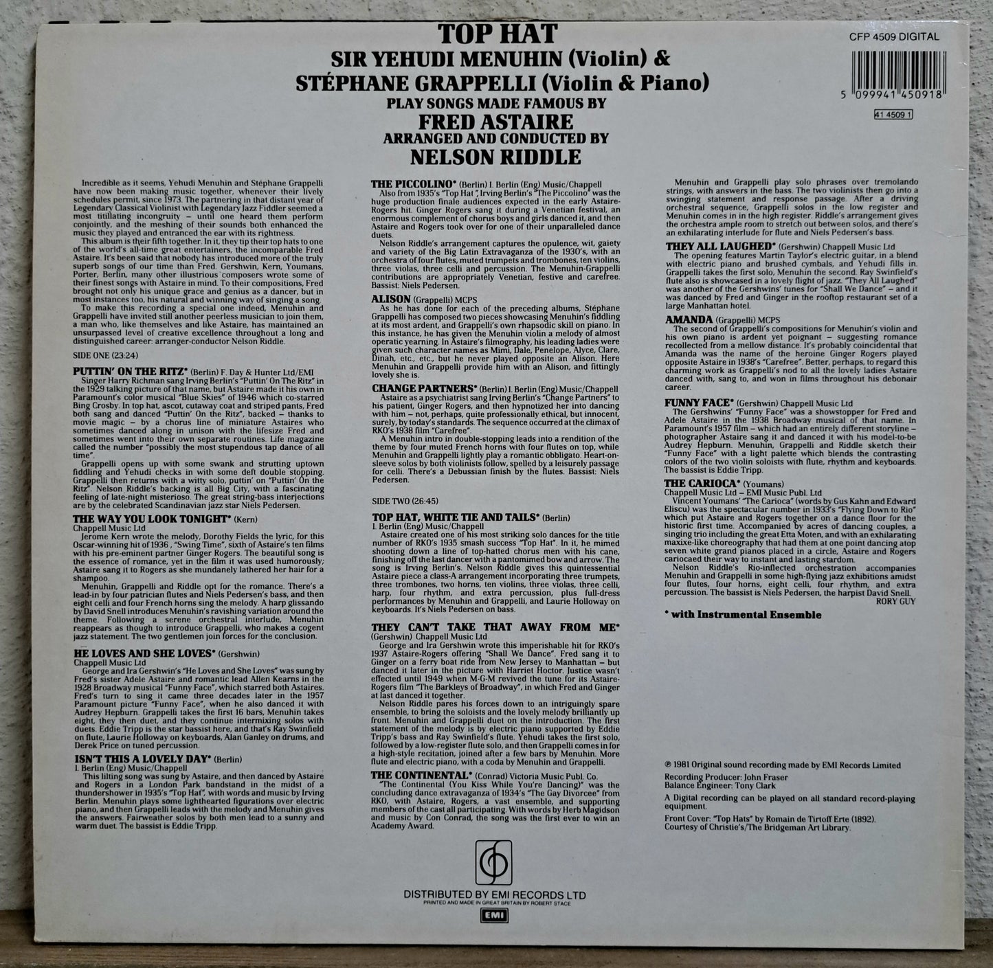 Top Hat - Yehudi Menuhin & Stephane Grappelli play songs made famous by Fred Astaire