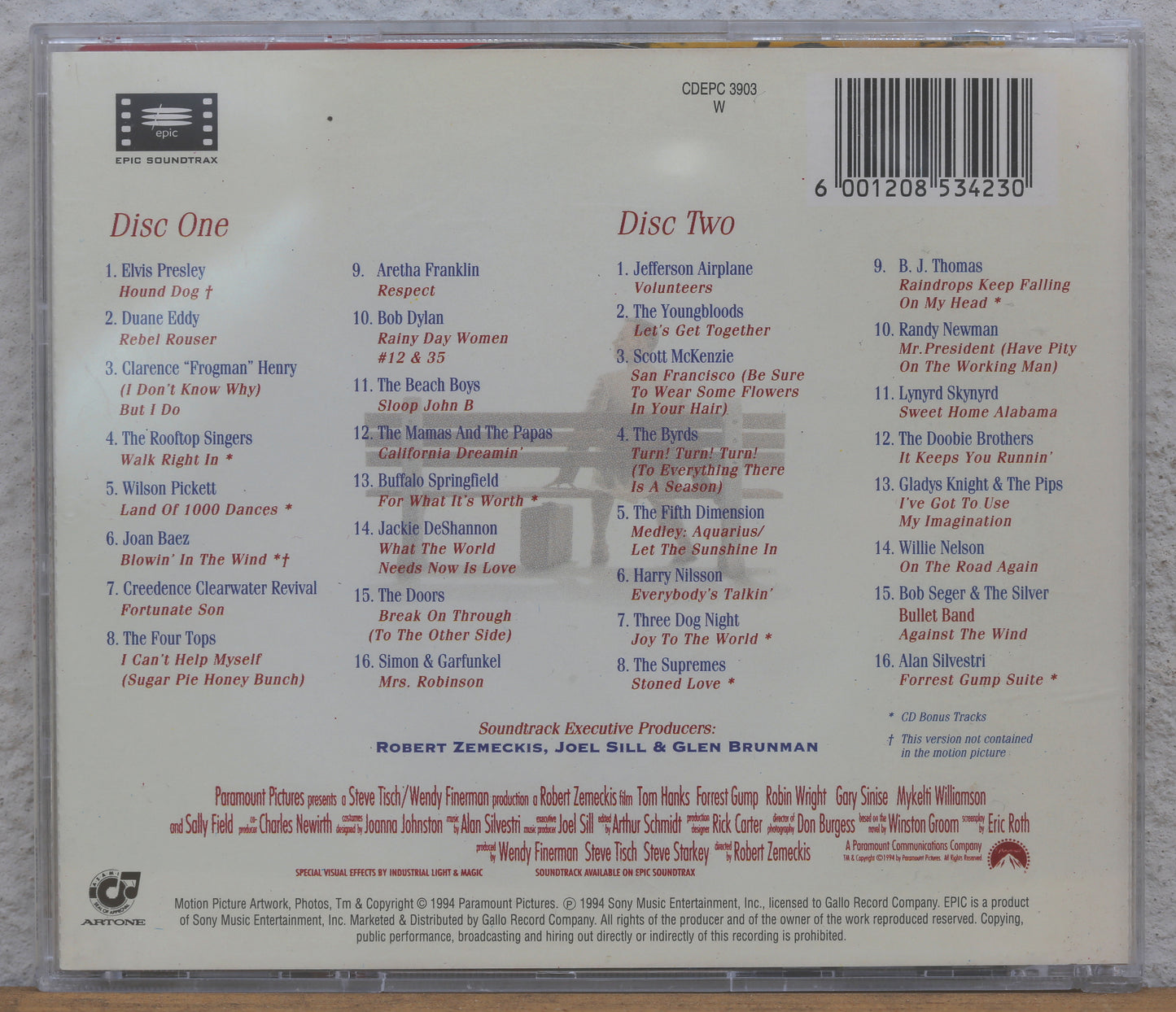 Forrest Gump - The Soundtrack (double disc)