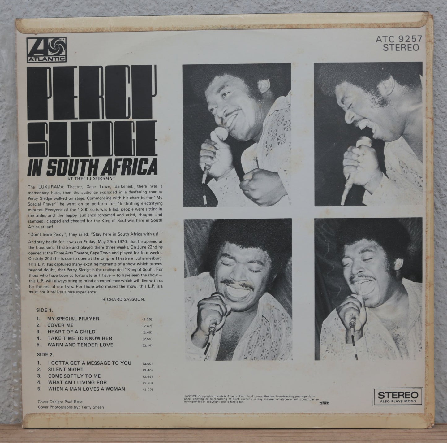 Percy Sledge - in South Africa